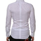Dolce & Gabbana White Cotton GOLD Bib Poplin Formal Shirt