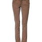 Acht Brown Cotton Slim Fit Denim Low Waist Jeans