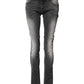 Acht Dark Gray Cotton Slim Fit Denim Low Waist Denim Jeans