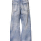 Dsquared² Blue Washed High Waist Wide Leg Jeans