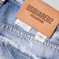 Dsquared² Blue Washed High Waist Wide Leg Jeans