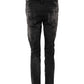 Dsquared² Black Washed Mid Waist Tapered Denim Jeans