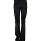 John Galliano Black Cotton Mid Waist Tapered Denim Jeans