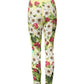 Dolce & Gabbana Yellow Silk Floral Leggings Pants