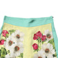 Dolce & Gabbana Yellow Silk Floral Leggings Pants