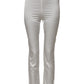 Dolce & Gabbana Ivory Silk Tapered High Waist Pants