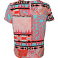 Versace Jeans Multicolor Print Short Sleeves Women Blouse Top