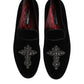 Dolce & Gabbana Black Velvet Crystal Crown Formal Dress Shoes