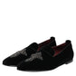 Dolce & Gabbana Black Velvet Crystal Crown Formal Dress Shoes