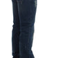 Jeans slim fit dipinti con lavaggio blu chic