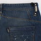 Jeans slim fit dipinti con lavaggio blu chic