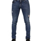 Dolce & Gabbana Blue Washed Skinny Cotton Tattered Denim Jeans