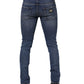 Dolce & Gabbana Blue Washed Skinny Cotton Tattered Denim Jeans