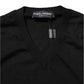 Dolce & Gabbana Dark Gray Embroidered Logo Pullover Sweater