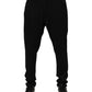 Dolce & Gabbana Black Viscose Skinny Logo Men Jogger Pants