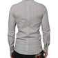 Dolce & Gabbana Gray Dotted Semi Fitted GOLD Men Formal Shirt