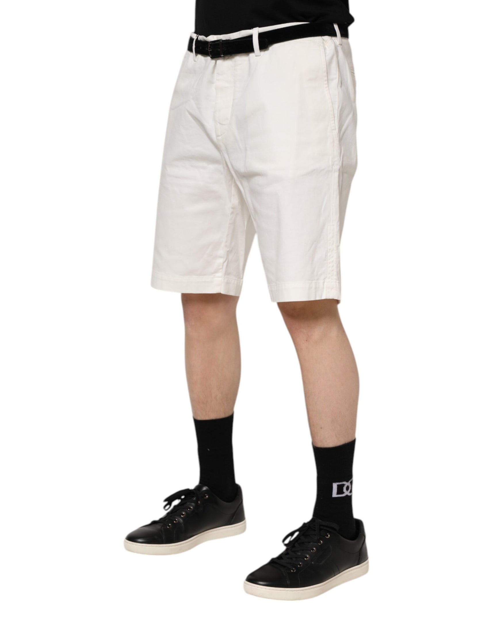 Dolce & Gabbana White Chinos Cotton Stretch Men Casual Shorts