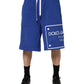 Dolce & Gabbana Blue Logo Cotton Bermuda Sweatshorts Shorts