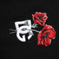 Dolce & Gabbana Black Wool DG Logo Rose Collared Polo T-shirt