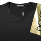 Dolce & Gabbana Black Logo Tape Cotton Men Crew Neck T-shirt
