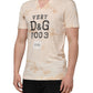 Dolce & Gabbana Beige Logo Print Short Sleeve V-neck T-shirt