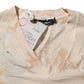 Dolce & Gabbana Beige Logo Print Short Sleeve V-neck T-shirt