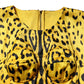 Dolce & Gabbana Yellow Polyester Leopard Midi Sheath Dress