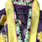 Dolce & Gabbana Blue Floral Print Silk Long Sleeves Wrap Robe