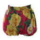 Dolce & Gabbana Red Floral High Waist Women Hot Pants Shorts