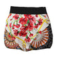 Dolce & Gabbana Multicolor Floral High Waist Hot Pants Shorts