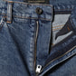 Dolce & Gabbana Blue Tattered Denim Cotton Hot Pants Shorts