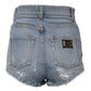 Dolce & Gabbana Blue Tattered Denim Cotton Hot Pants Shorts