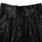 Dolce & Gabbana Black Floral Embroidery Silk High Waist Shorts