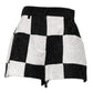 Dolce & Gabbana Black White Floral Brocade Hot Pants Shorts