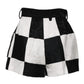 Dolce & Gabbana Black White Floral Brocade Hot Pants Shorts