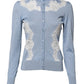 Dolce & Gabbana Blue Floral Lace Detailing Cardigan Sweater