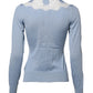 Dolce & Gabbana Blue Floral Lace Detailing Cardigan Sweater