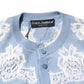 Dolce & Gabbana Blue Floral Lace Detailing Cardigan Sweater