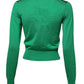 Dolce & Gabbana Green Floral Detailing Silk Pullover Sweater