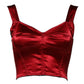 Dolce & Gabbana Red Bustier Sleeveless Corset Cropped Top