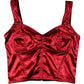 Dolce & Gabbana Red Bustier Sleeveless Corset Cropped Top