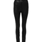 Dolce & Gabbana Black Leather High Waist Slim Fit Pants