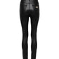 Dolce & Gabbana Black Leather High Waist Slim Fit Pants