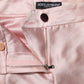 Dolce & Gabbana Pink Satin High Waist Tapered Pants