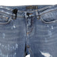 Dolce & Gabbana Blue PRETTY Tattered Skinny Denim Jeans
