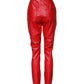Dolce & Gabbana Red Viscose High Waist Tapered Trouser Pants