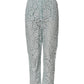 Dolce & Gabbana Mint Green Cotton Floral Lace Trousers Pants