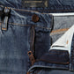 Dolce & Gabbana Blue Cotton Tattered Mid Waist Denim Jeans