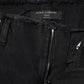Dolce & Gabbana Black Cotton Tattered Mid Waist Denim Jeans
