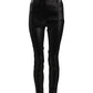 Dolce & Gabbana Black Cotton Stretch Lurex Thread Skinny Pants